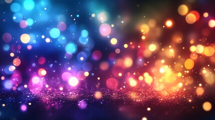 Obraz premium Glittering Abstract Background With Blue And Orange Lights