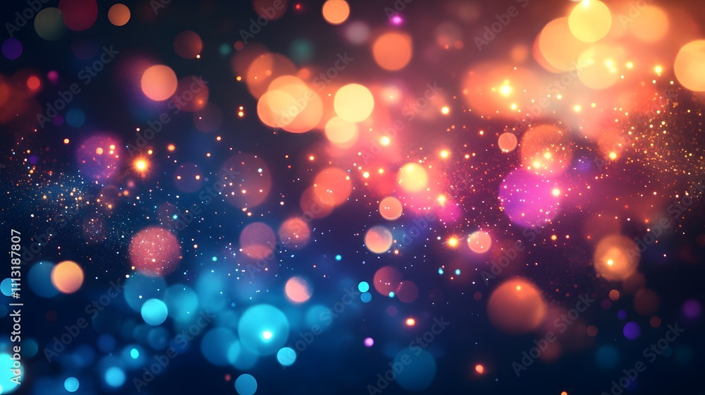 Poster abstract colorful bokeh lights background design