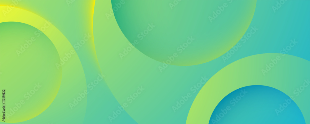 Poster green gradient abstract background circular shape decorative design