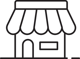 Cute Outline Stores Icon Illustration Vector