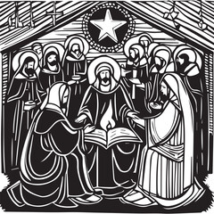 Fototapeta premium lineart xmas