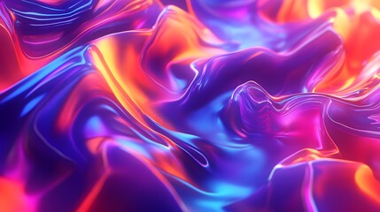 Obraz premium Abstract Colorful Swirling Liquid Neon Design