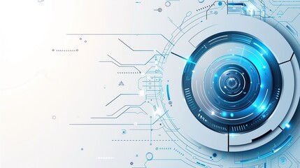Obraz premium Abstract Technology Background with Blue and White Circular Elements