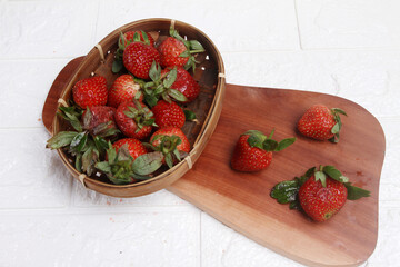 strawberries in a basket