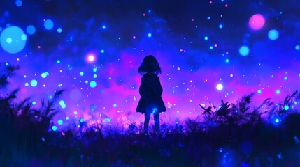 Naklejka premium An animated portrayal of a stunning character with vibrant expressions and exceptional traits, embodying the imaginative storytelling of anime films. This visual celebrates dynamic emotions, intricate