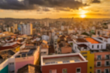 Obraz premium Conceptual blurry scenario of an european style city