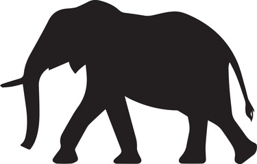 Silhouette of a big elephant, vector silhouette