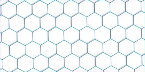 Abstract pattern with hexagonal white and gray technology line paper background. Hexagonal 3d vector grid tile and mosaic structure simple style hexagonal graphic concept. Futuristic surface design.	
