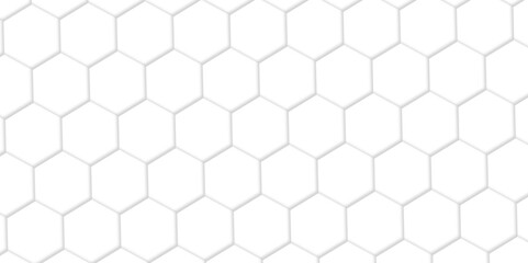 Abstract pattern with hexagonal white and gray technology line paper background. Hexagonal 3d vector grid tile and mosaic structure simple style hexagonal graphic concept. Futuristic surface design.	
