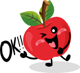 Illustration of Apples with Various Expressions