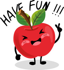 Illustration of Apples with Various Expressions