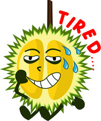 Illustration of Durian Fruit with Various Expressions