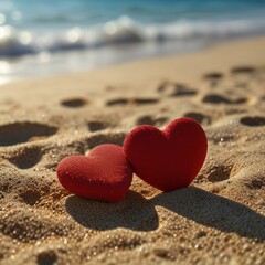 Fototapeta premium heart on the beach
