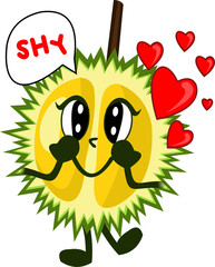 Illustration of Durian Fruit with Various Expressions