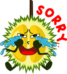 Illustration of Durian Fruit with Various Expressions