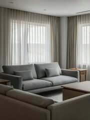Fototapeta premium modern living room with fireplace