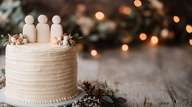 Beautifully decorated wedding cake with elegant adornments and floral accents for a celebration