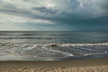 Serene Beach and Ocean Shores Embraced by Rising Tide