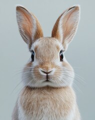 Obraz premium Adorable Baby Rabbit Standing Upright with Soft Fur and Natural Light