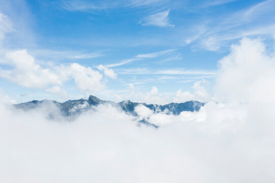Mountain Peaks Above Cloud Sea Landscape