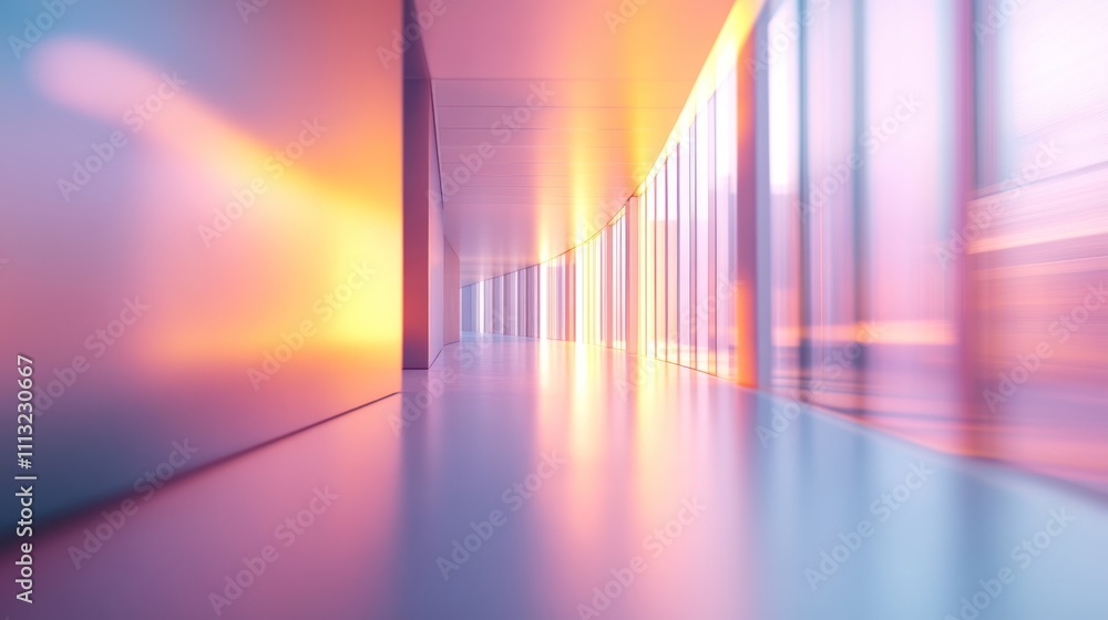 Poster blurred image of modern office building soft lighting abstract colors and shapes