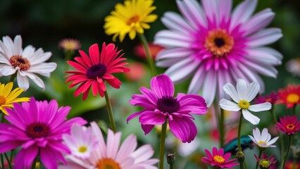 Obraz premium Vibrant Wildflower Bouquet: Perfect for Home Decor, Wall Art, or Greeting Cards - Brighten Up Any Space with These Colorful Blooms