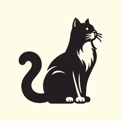 cat silhouette vector, cat logo silhouette vector.
