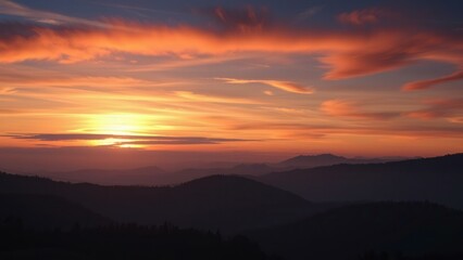 Fototapeta premium Breathtaking Mountain Sunrise: Capture the Serene Beauty of Nature's Dawn