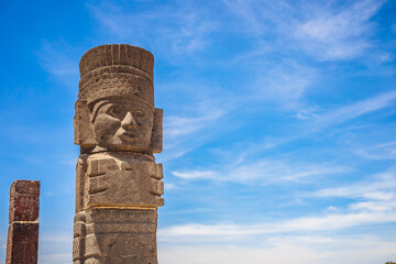Pyramids and buildings in the archaeological zone of the Atlanteans, in Tula Hidalgo