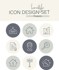 Linestyle Icon Design Set Property