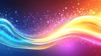 Obraz premium Colorful Abstract Wave Design With Sparkling Lights