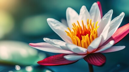 Fototapeta premium Serene Water Lily in Sunlight