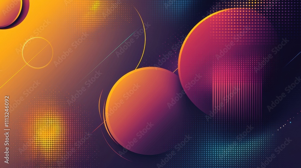 Poster abstract artistic background with sleek shapes and vibrant colors in a modern design style