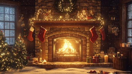 Whimsical Merry Christmas set in Santa's workshop, surrounded by colorful toys and busy elves for a joyful holiday spirit.