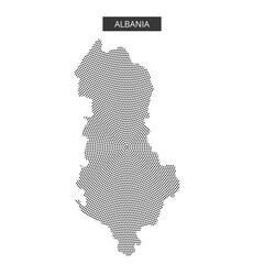 Unique dot pattern map representation of Albania showcasing its geographical outline