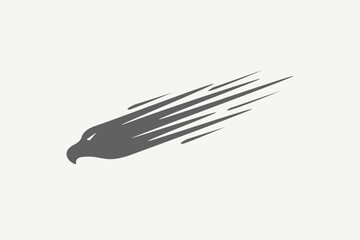 Eagle move fast silhouette logo vector
