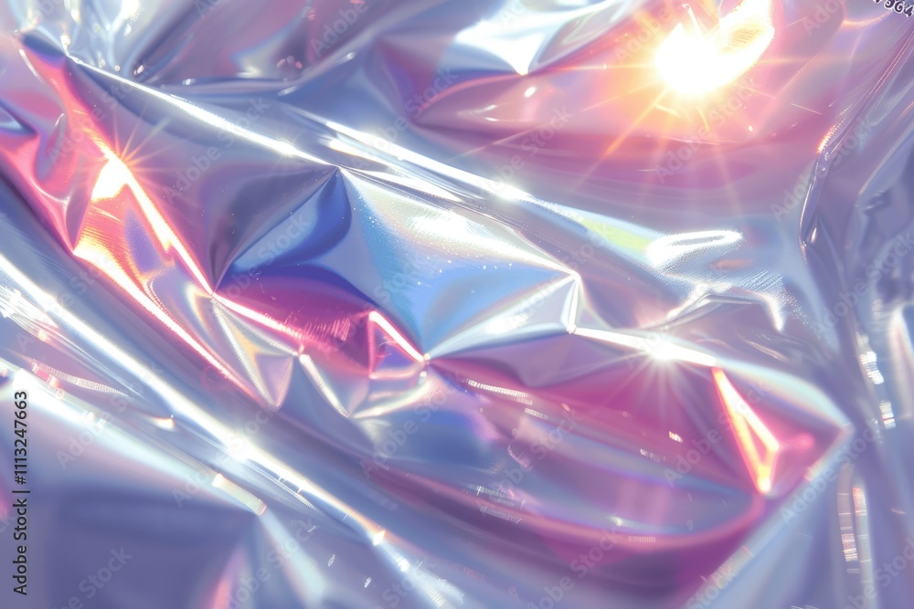 Poster ethereal light patterns with holographic chromatic effects and bokeh background