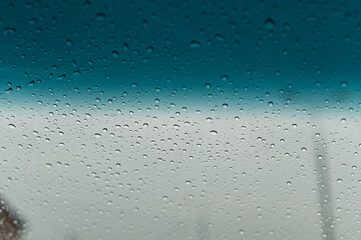 raindrops on the glass. low depth of field. 