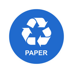 Recycle symbol for paper waste