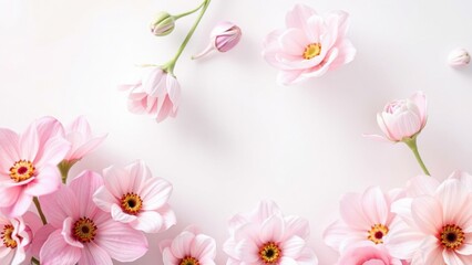 Naklejka premium Delicate Pink Flowers Arrangement Perfect for Spring Decor, Wallpaper, or Greeting Cards