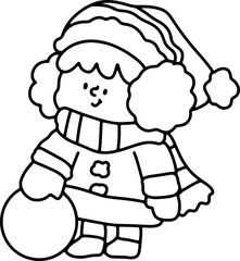 Cute children Christmas Cute hand drawn Elements Illustration cards