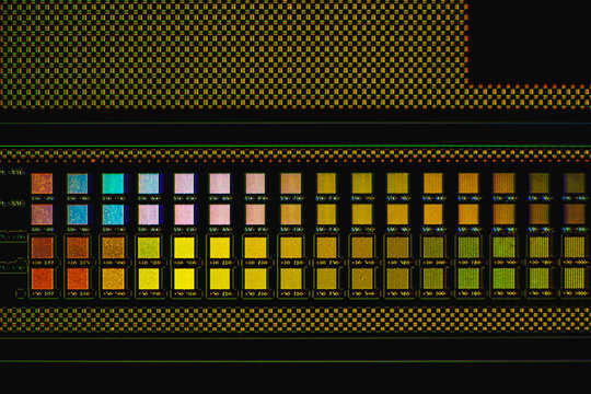 modern high-tech nanoscale wafer circuit micrograph