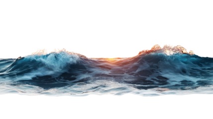 Sunset over the sea transparent background