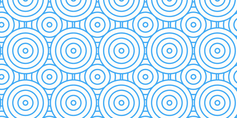 Vector blue overlapping and fabric pattern with waves geometric retro white background. blue seamless overlap stripe geomatics create retro line pattern background	
