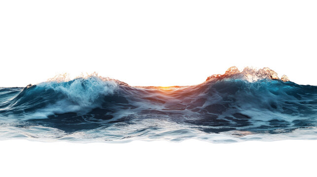 Sunset over the sea transparent background