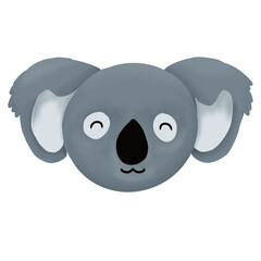 Cute Koala only head drawing