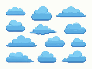 Cloud icon set. cloud isolated on white background. cloud in modern simple. cloud collection. Vector illustrator.