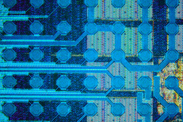modern high-tech nanoscale wafer circuit micrograph