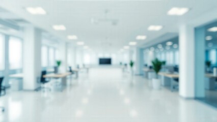 Fototapeta premium Modern Office Space with White Decor and Natural Lighting, Perfect for Business and Corporate Settings