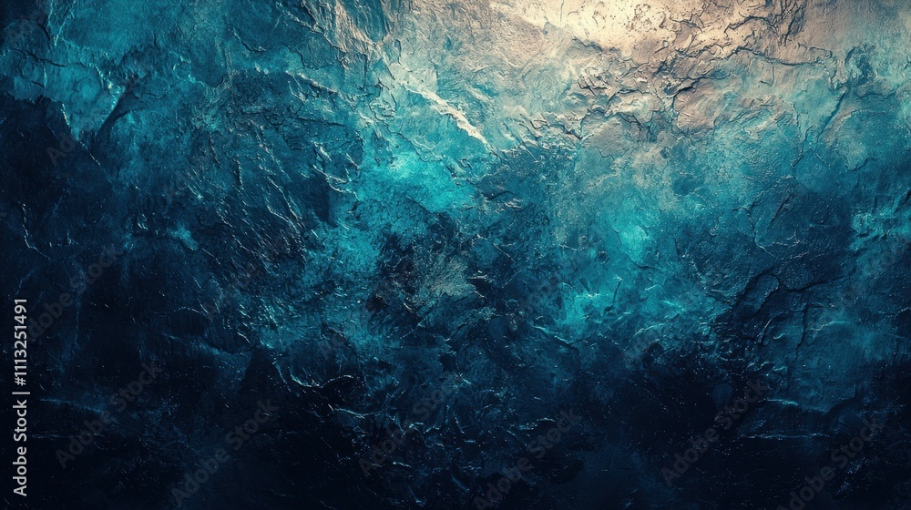 Poster abstract textured background with layered visual elements in blue and dark tones